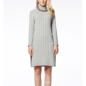 17PKCS252 2017 knit wool cashmere knitted lady sweater dress